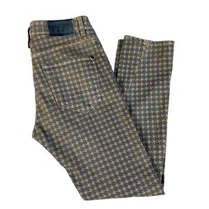 !iTEM #311 Saddle Slouch Men's Houndstooth Raw Denim Jeans Made in USA 32x30